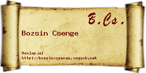 Bozsin Csenge névjegykártya